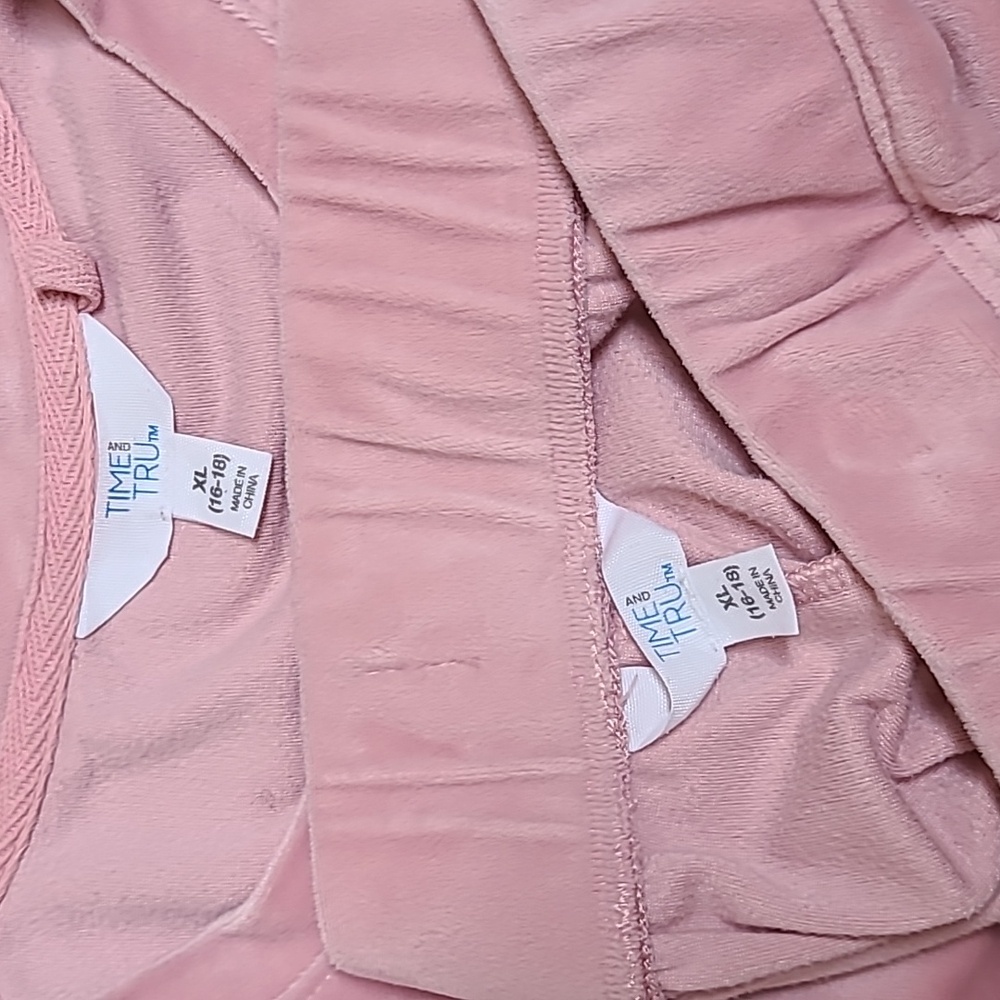 Time and Tru Dusty Pink Lounge Set Velour Stretchy XL soft Comfy Loungewear Pant - Picture 3 of 5